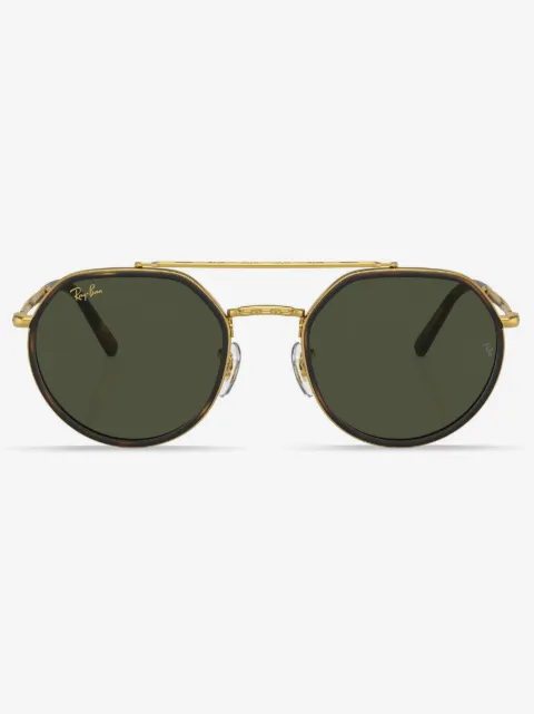Ray-Ban logo印花圆框太阳眼镜