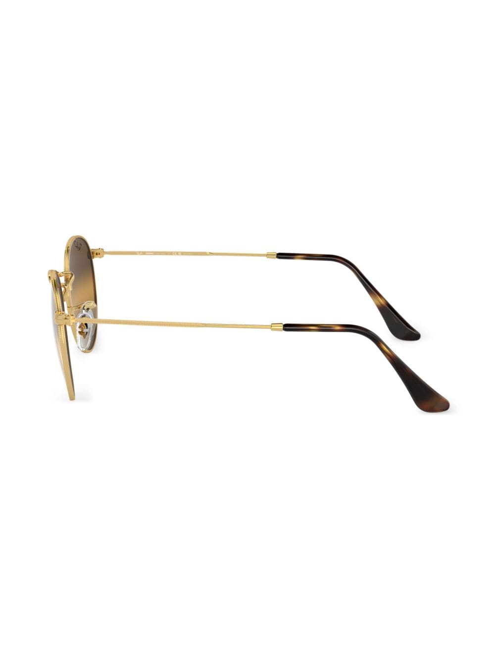 Shop Ray Ban Chromance Round-frame Sunglasses In Gold