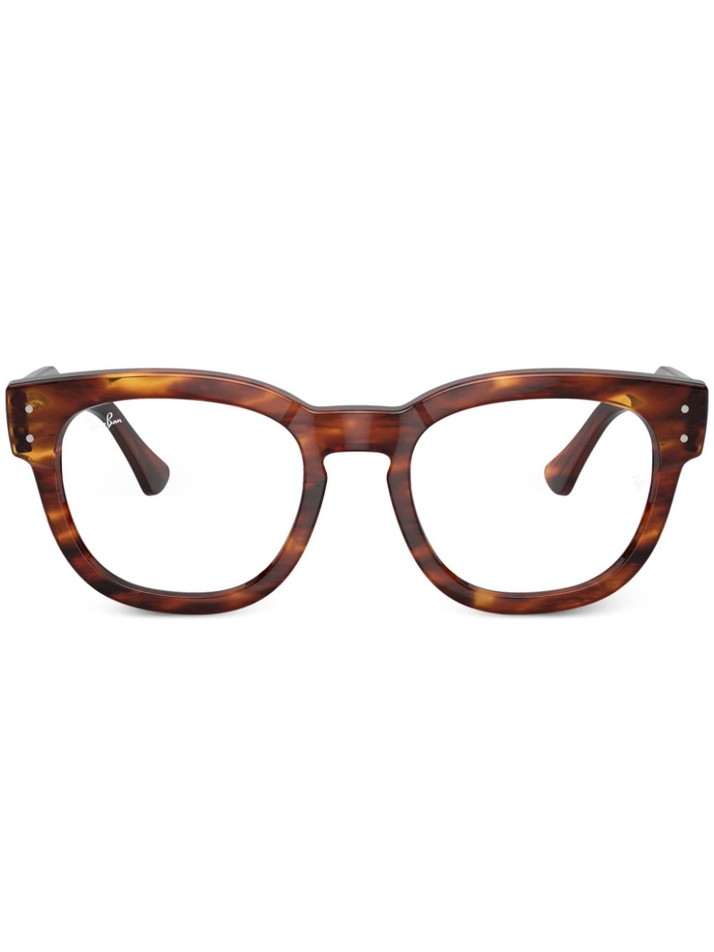 Shop Ray Ban Mega Hawkeye Logo-lettering Glasses In Brown