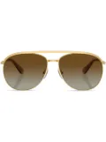 Swarovski crystal-embellished pilot-frame sunglasses - Gold