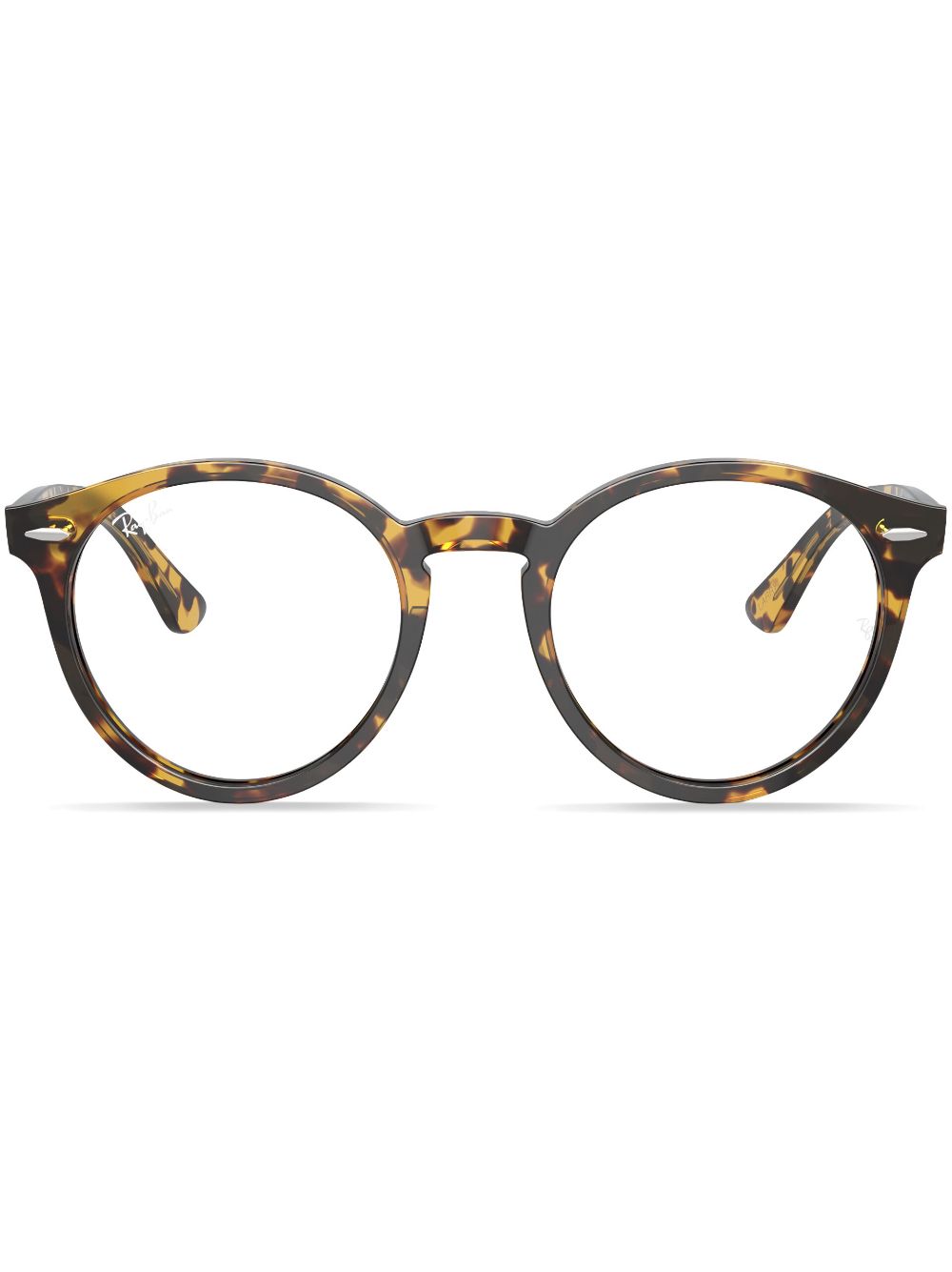 Shop Ray Ban Larry Optics Round-frame Glasses In Brown