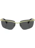 Swarovski crystal-embellished frameless sunglasses - Gold