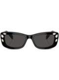 Swarovski crystal-embellished rectangle-frame sunglasses - Black