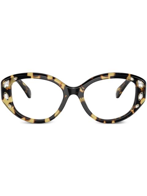 Swarovski tortoiseshell cat-eye frame glasses