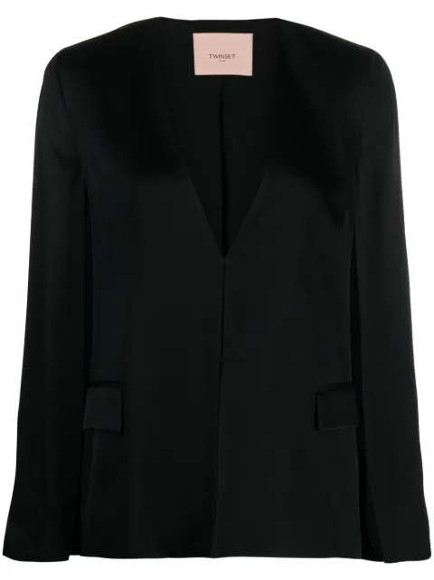 TWINSET side-slit logo-engraved blazer