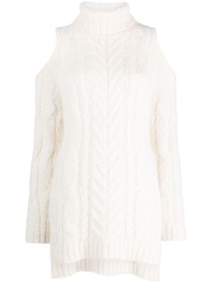 Cold shoulder outlet white jumper