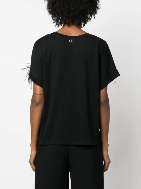 Tシャツ・カットソー TWINSET BLACK COTTON TOP twinset-cotton-oversized-t-