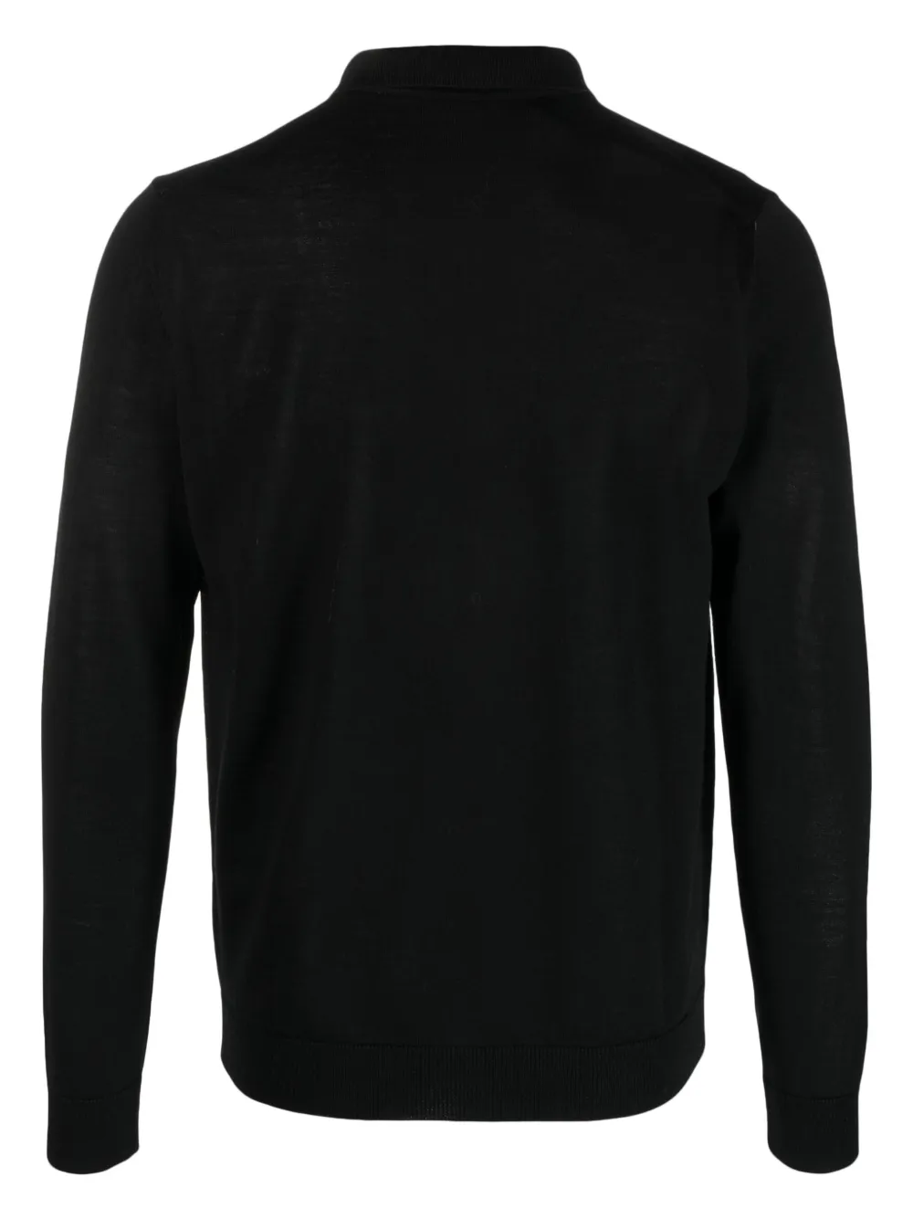 Cenere GB Poloshirt van merinowol - Zwart