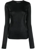 MSGM crew-neck metallic jumper - Black