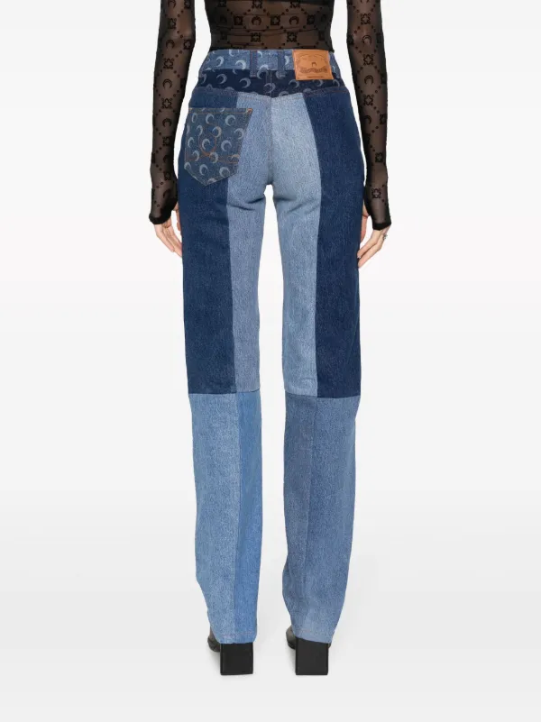 Marine Serre Moon Regenerated straight-leg Jeans - Farfetch