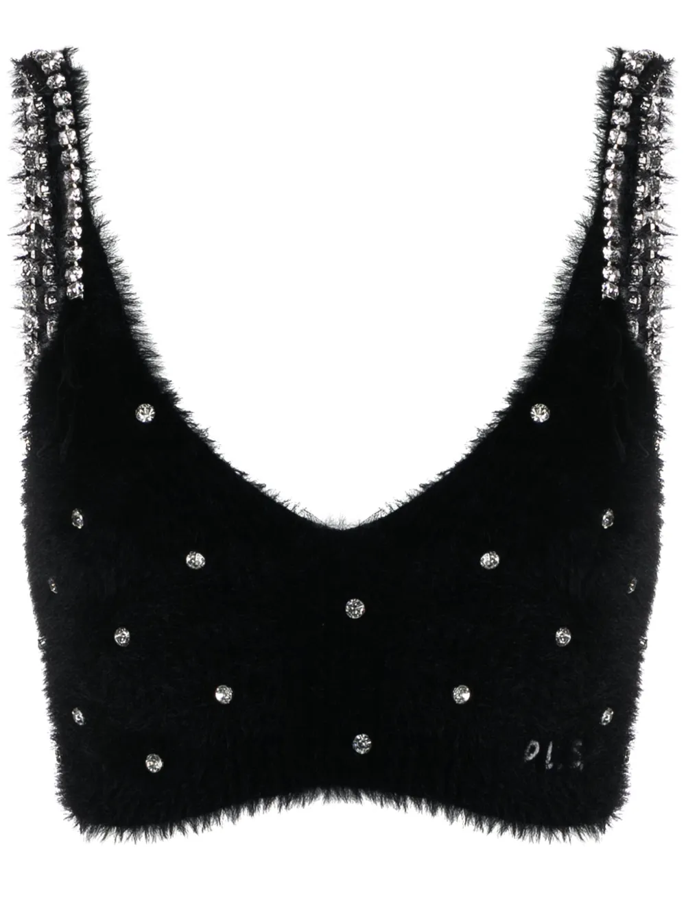 Philosophy Di Lorenzo Serafini ビジュートリム クロップド ニットトップ - ブラック Philosophy Di Lorenzo Serafini ビジュートリム クロップド ニットトップ - ブラック