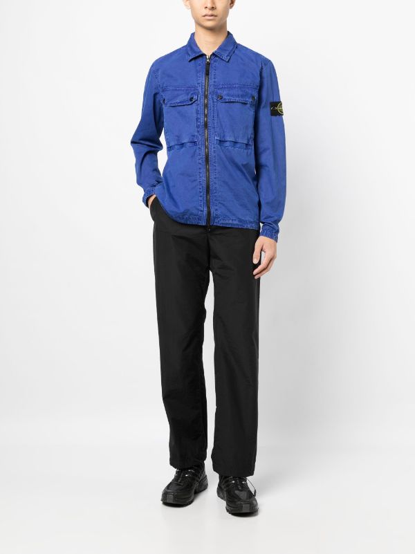 Stone Island Compass-patch Cotton Shirt Jacket - Farfetch