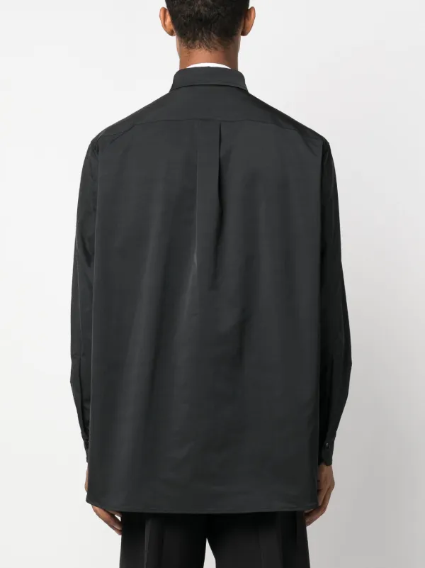 Valentino Garavani VLTN-patch Concealed Placket Shirt | Black