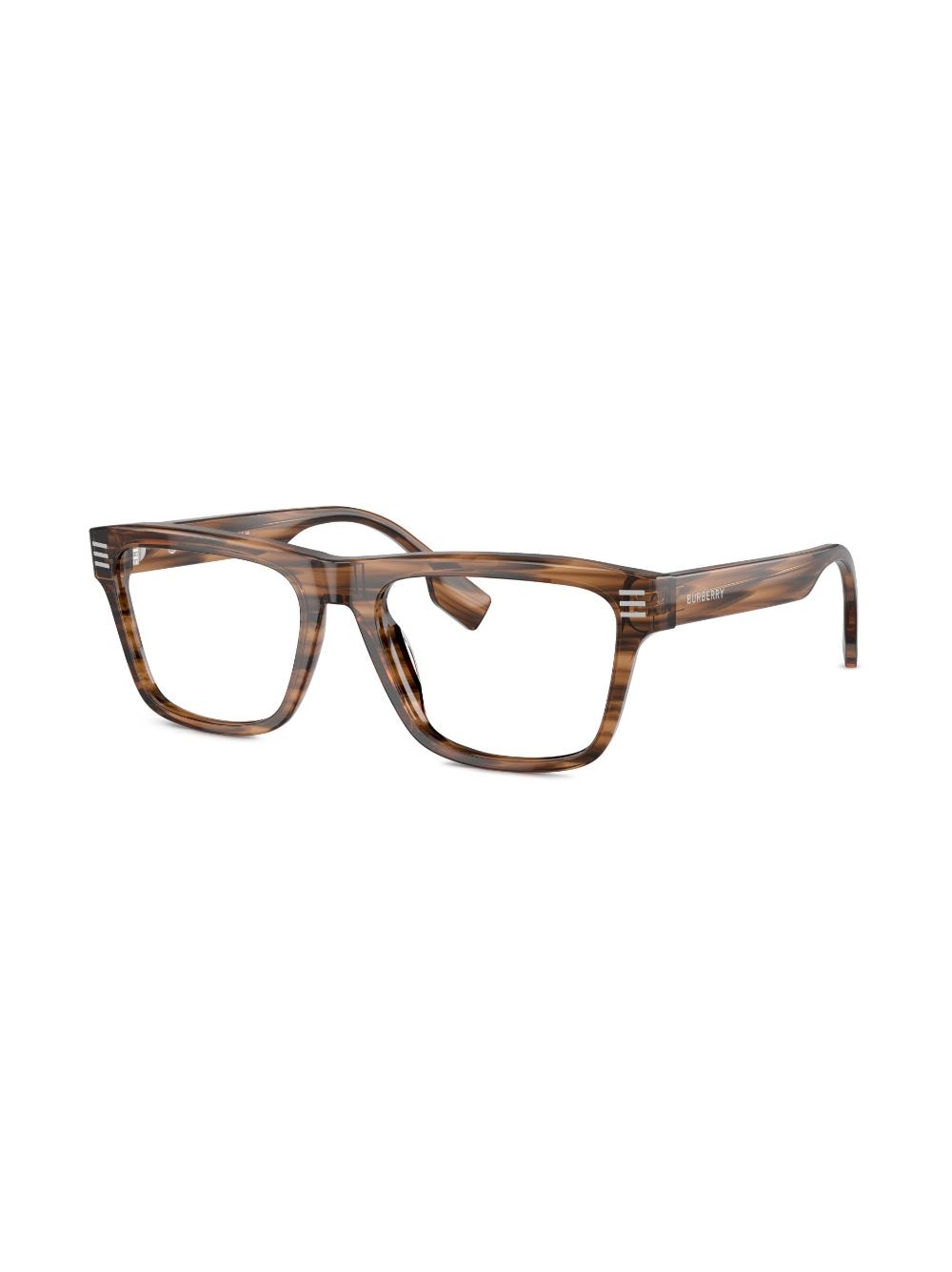 Shop Burberry Eyewear Logo-print Square-frame Glasses In Brown