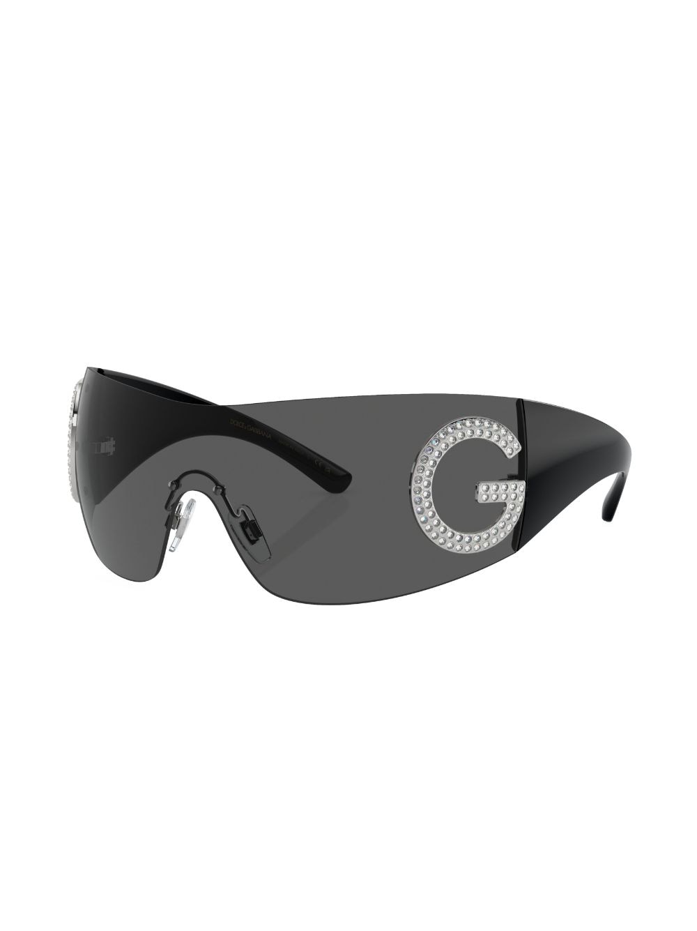 Dolce & Gabbana Eyewear Zonnebril met shield montuur Zwart