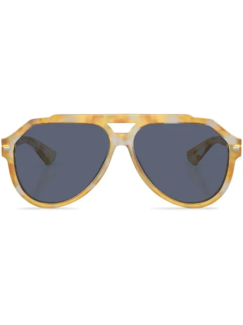 Dolce & Gabbana Eyewear نظارة شمس بإطار مستدير وطبعة جرافيك
