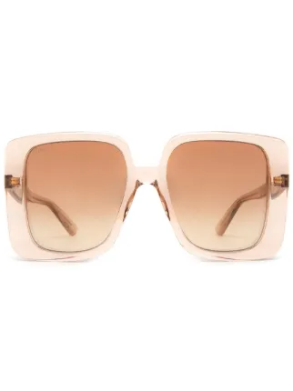 GUCCI スクエア サングラス ピンク Gucci Eyewear スクエアフレーム サングラス | ピンク | FARFETCH JP