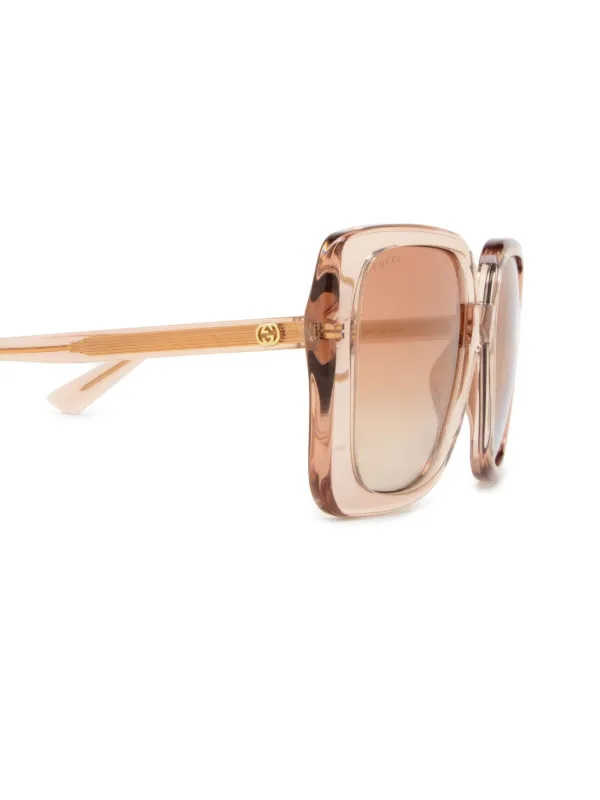 Gucci Eyewear スクエアフレーム サングラス | ピンク | FARFETCH JP