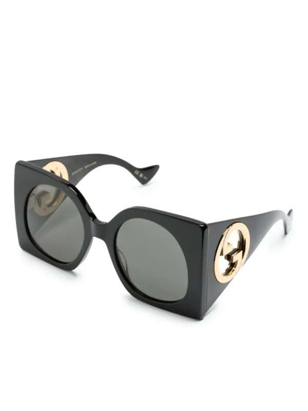 Gucci Eyewear Oversize square-frame Sunglasses | Black | FARFETCH CA