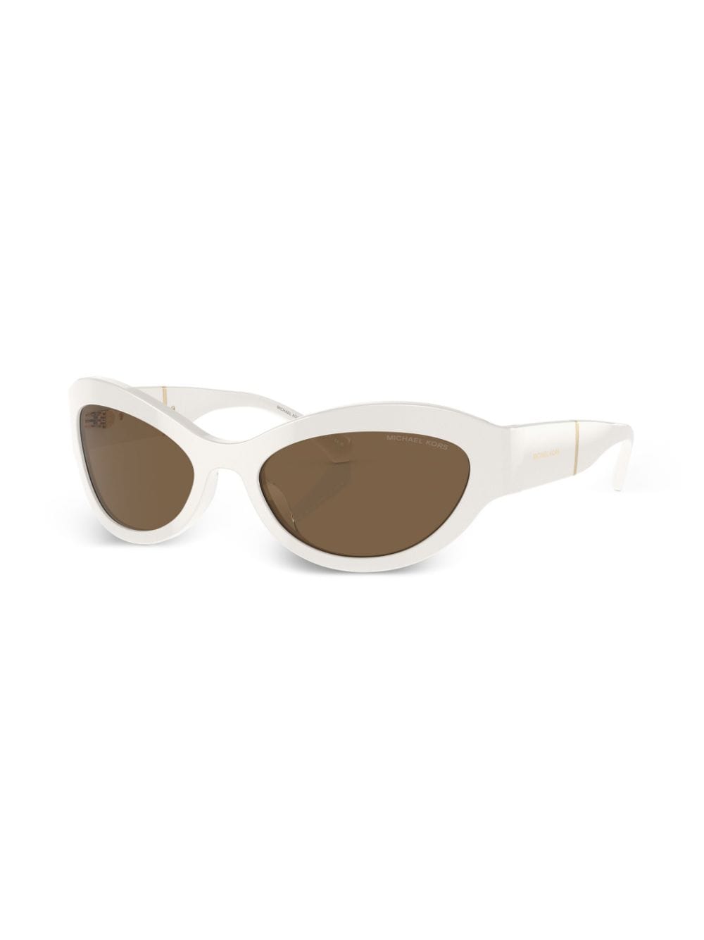 Shop Michael Kors Burano Oval-frame Sunglasses In White