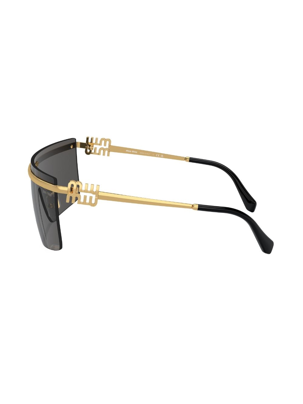 Shop Miu Miu Rimless Tinted Sunglasses In Gold