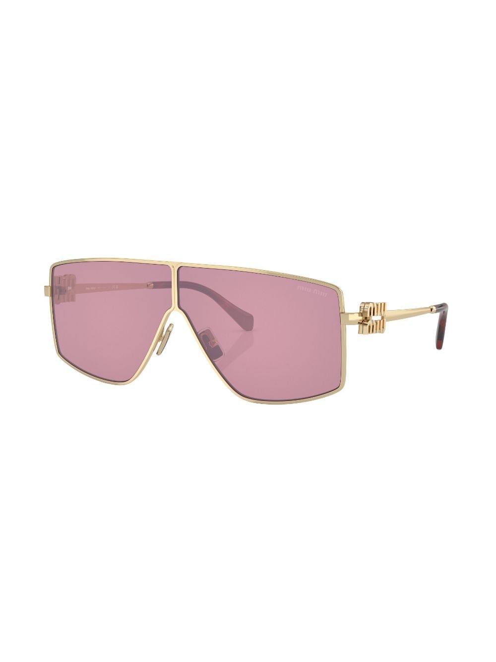 Shop Miu Miu Oversize-frame Tinted Sunglasses In Gold