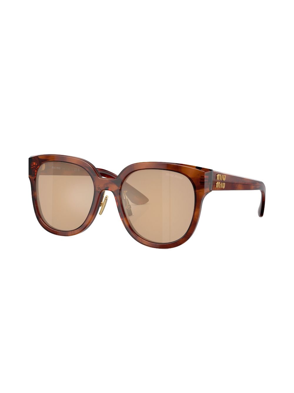 Shop Miu Miu Oversize Frame Sunglasses In Brown