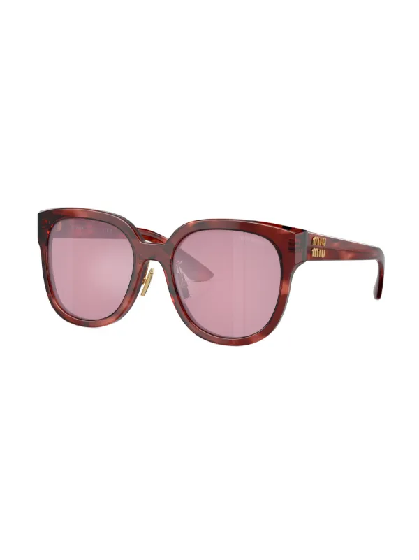 Miu Miu Dフレーム サングラス　新品 Miu Miu Eyewear Dフレーム サングラス | レッド | FARFETCH JP