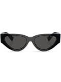 Miu Miu Eyewear logo-lettering geometric sunglasses - Black