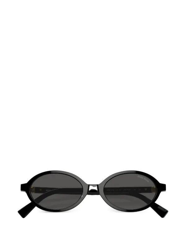 Miu Miu ロゴサングラス ブラック Miu Miu Eyewear ロゴ サングラス | ブラック | FARFETCH JP