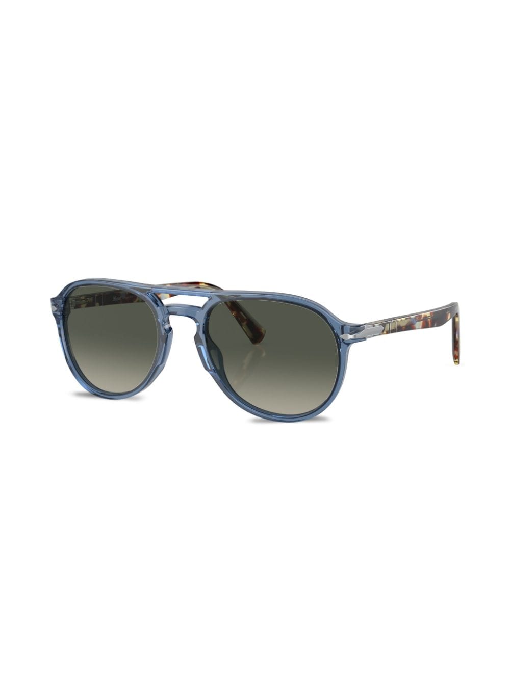 Shop Persol Havana Round-frame Sunglasses In Blue