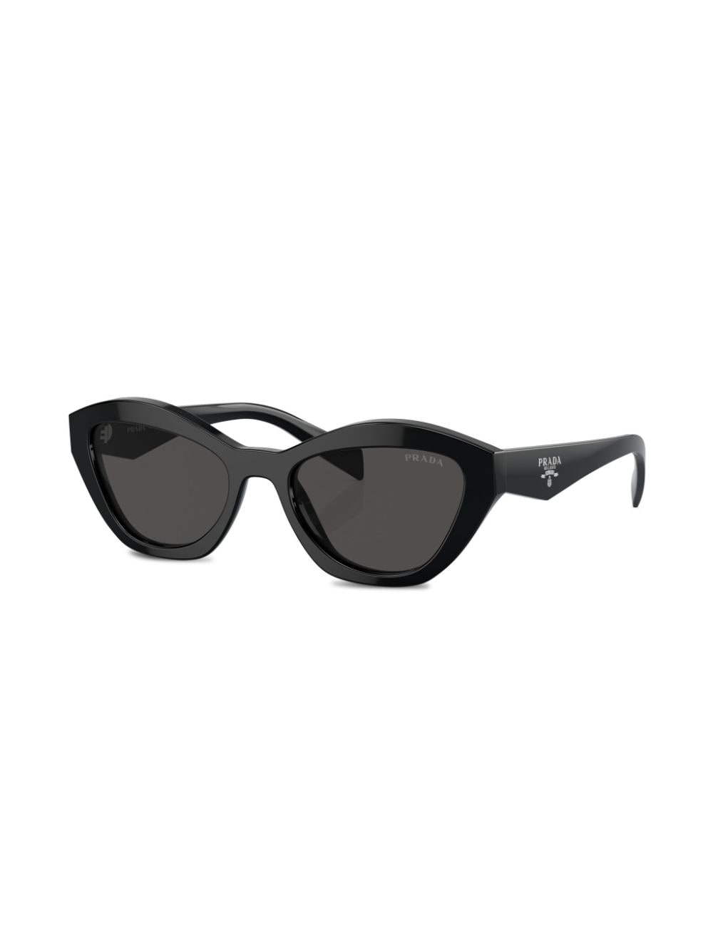 Shop Prada Logo-lettering Cat-eye Sunglasses In Black
