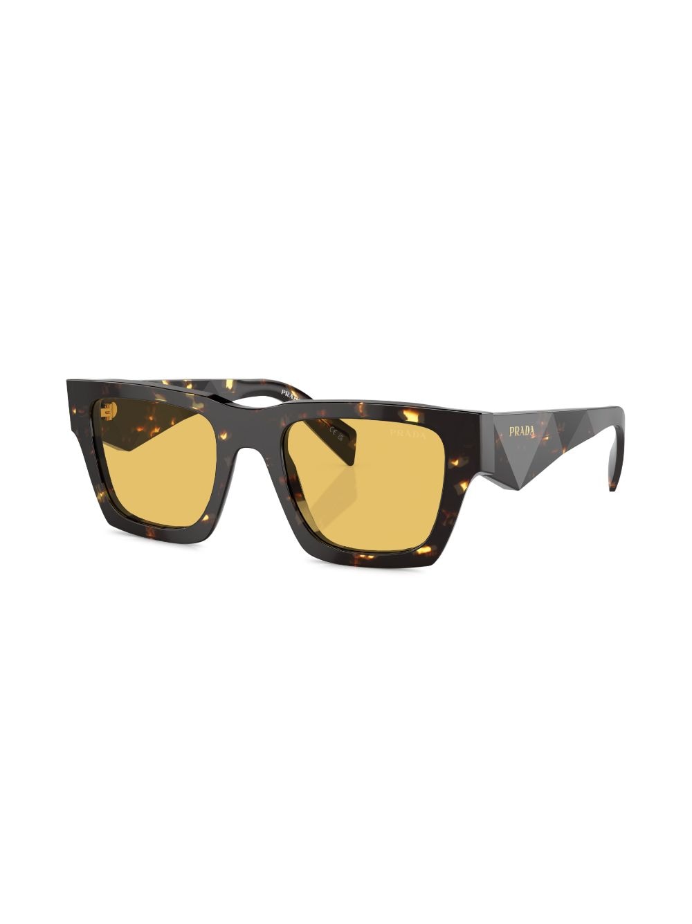 Shop Prada Tortoiseshell-effect Square Sunglasses In Black