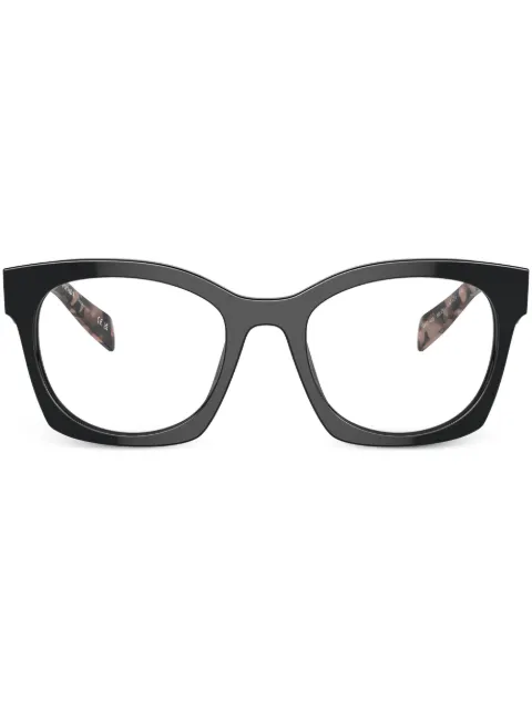 Prada Eyewear logo-lettering D-frame glasses