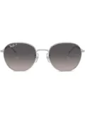 Ray-Ban logo-print round-frame sunglasses - Silver