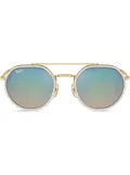 Ray-Ban logo-print round-frame sunglasses - Gold