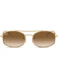 Ray-Ban logo-print square-frame sunglasses - Gold