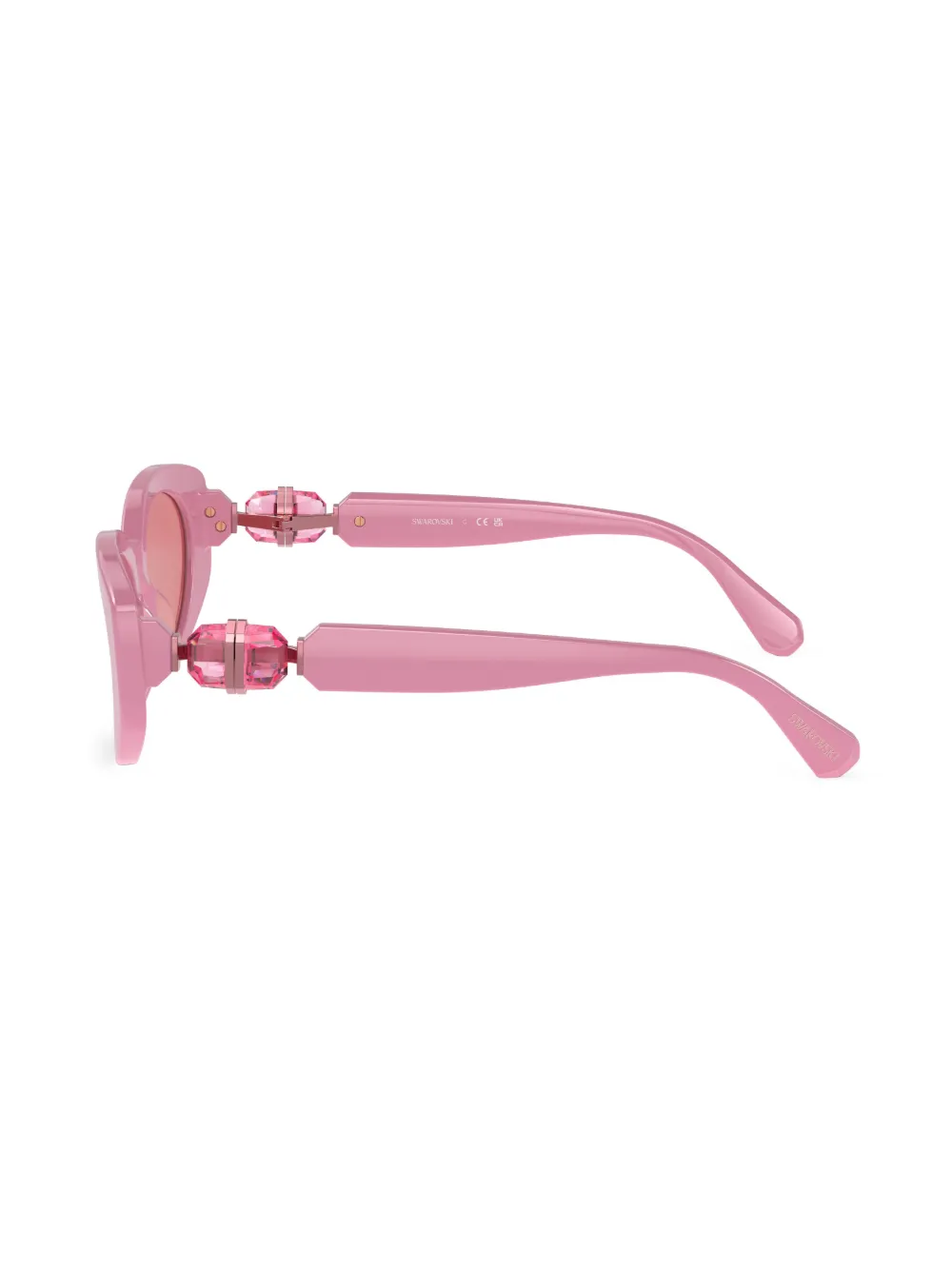 Shop Swarovski Crystal-embellished Cat-eye Frame Sunglasses In Pink