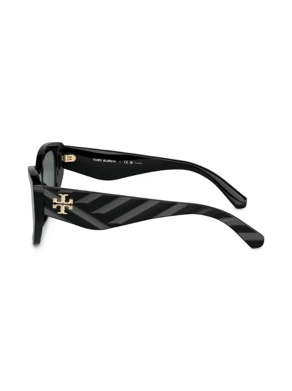 ★TORY BURCH★ ロゴ　サングラス　ブラック　01 Tory Burch logo-plaque square-frame Sunglasses | Black