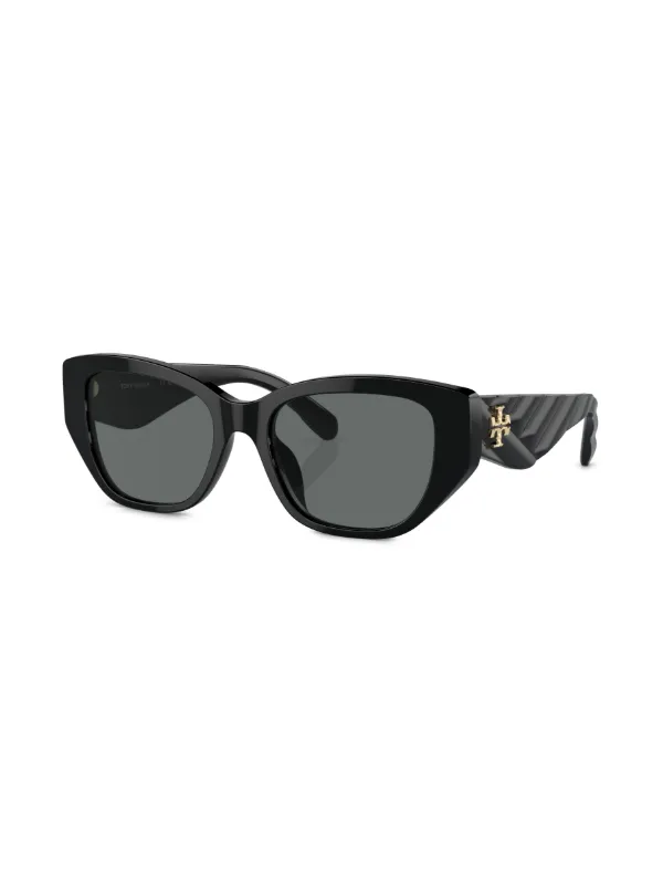 ★TORY BURCH★ ロゴ　サングラス　ブラック　01 Tory Burch logo-plaque square-frame Sunglasses | Black