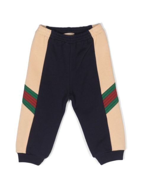 Gucci Kids Web-stripe trim cotton track pants