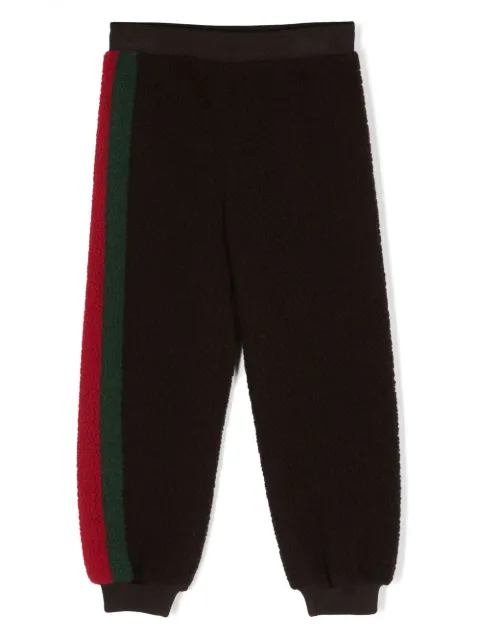 Gucci Kids Web faux-shearling track pants