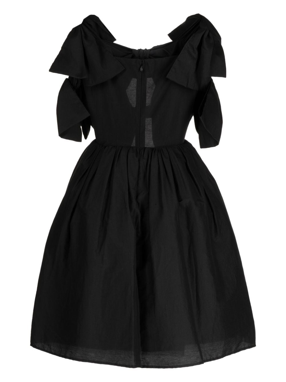 Shop Pushbutton Bow-detailing Full-skirt Dress In Black