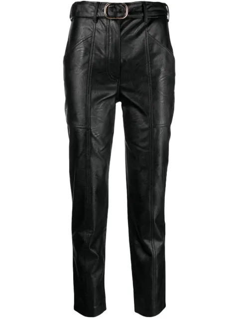 TWINSET buckled faux-leather trousers