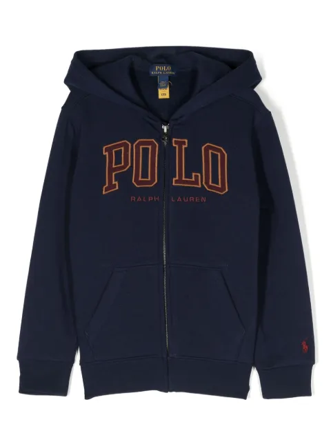POLO RALPH LAUREN KIDS logo-embroidered cotton hoodie