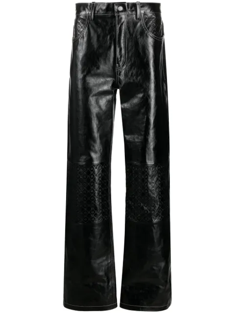 Marine Serre Moonogram leather trousers