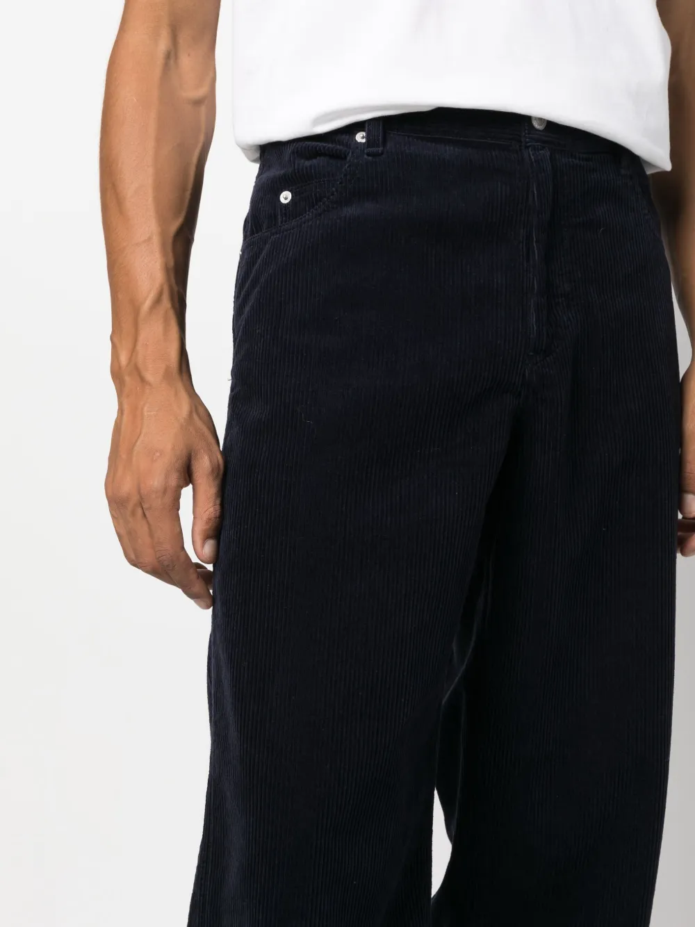 Shop Marant Corduroy Straight-leg Trousers In Blue