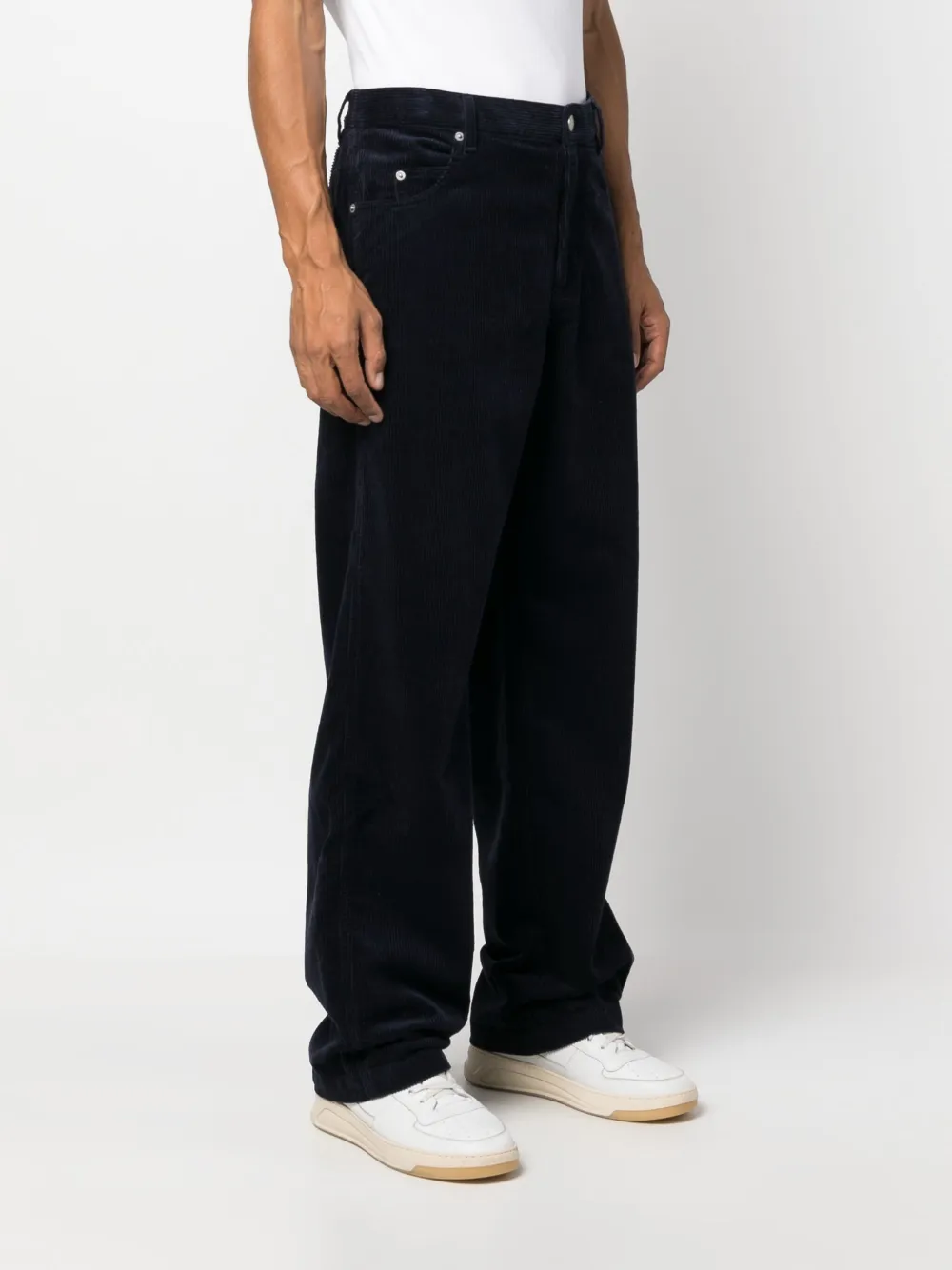 Shop Marant Corduroy Straight-leg Trousers In Blue