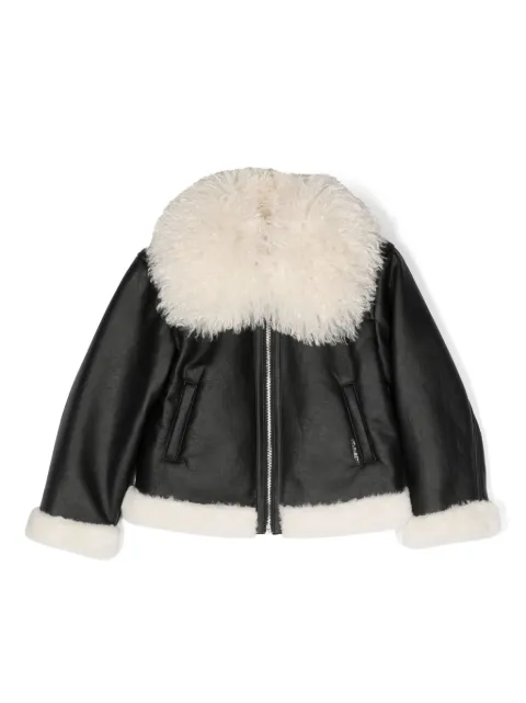 TWINSET Kids Jaqueta com pelos na gola