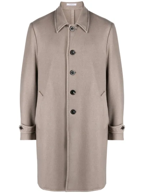 Manteau en laine vierge à simple boutonnage - Boglioli - Modalova
